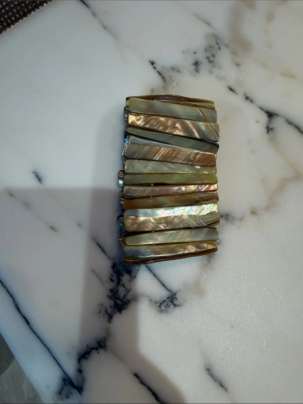 Iridescent Mother of Pearl Stretch Bracelet